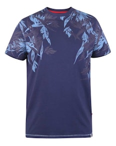 D555 Bromley Floral Panel Print T-Shirt Navy